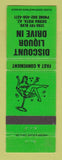 Matchbook Cover - Discount Liquor Drive In girlie Sierra Vista AZ
