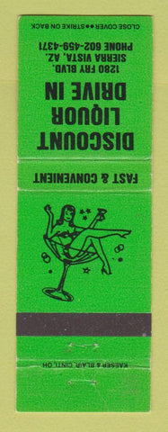 Matchbook Cover - Discount Liquor Drive In girlie Sierra Vista AZ