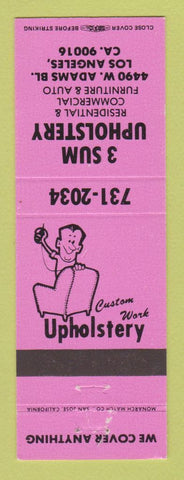 Matchbook Cover - 3 Sum Upholstery Los Angeles CA