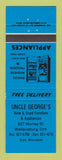 Matchbook Cover - Uncle George's Appliances Wallaceburg ON