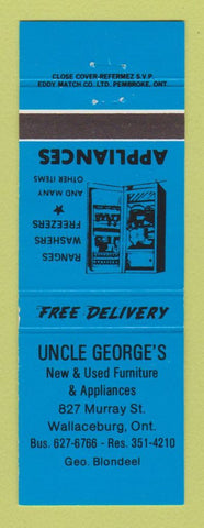 Matchbook Cover - Uncle George's Appliances Wallaceburg ON