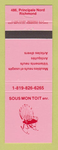 Matchbook Cover - South Mon Toit Furniture Richmond QC?