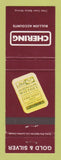 Matchbook Cover - Chering Bullion Gold Silver Madoc ON