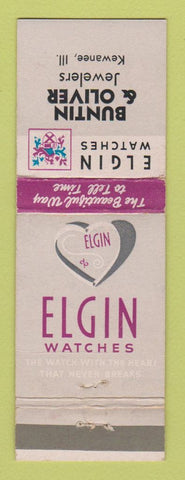 Matchbook Cover - Elgin Watches Buntin Oliver Jewelry Kewanee IL