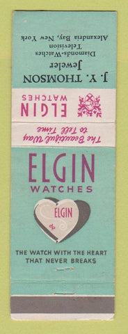 Matchbook Cover - Elgin Watches JY Thomson Jewelry Alexandria Bay NY