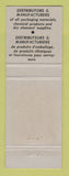 Matchbook Cover - Dorfin Paper Products Hercules Ville D'Anjou QC