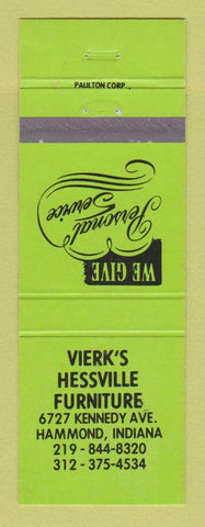 Matchbook Cover - Vierk's Hessville Furniture Hammond IN