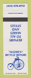 Matchbook Cover - Madren Bicycle Repairs