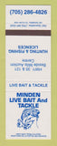 Matchbook Cover - Minden Live Bait Tackle ON? SAMPLE