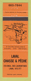 Matchbook Cover - Laval Chasse Peche Sporting Goods Laval QC ORANGE