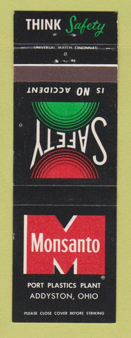 Matchbook Cover - Monsanto Safety Port Plastics Addyston OH