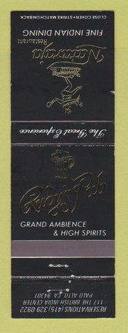 Matchbook Cover - Nataraja Restaurant Indian Palo Alto CA WEAR