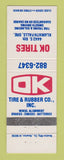 Matchbook Cover - OK Tires Rubber Klamath Falls OR