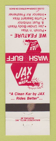 Matchbook Cover - Jax Car Wash Detroit Oak Park Troy MI WEAR