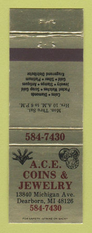 Matchbook Cover - ACE Coins Jewelry Dearborn MI