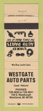 Matchbook Cover - Westgate Auto Parts Westland MI WEAR