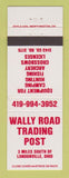 Matchbook Cover - Wally Road Trading Post Londonville OH