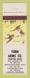 Matchbook Cover - York Arms Sporting Goods Memphis TN