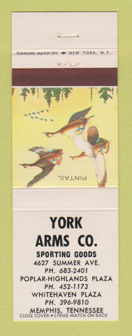 Matchbook Cover - York Arms Sporting Goods Memphis TN