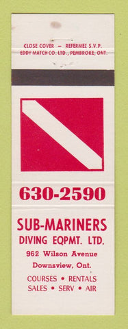 Matchbook Cover - Sub Mariners Diving Equipment Downsview ON WEAR