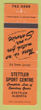 Matchbook Cover - Stettler Sport Center Sporting Goods Stettler AB