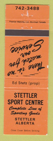 Matchbook Cover - Stettler Sport Center Sporting Goods Stettler AB