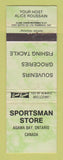Matchbook Cover - Sportsman Store Agawa Bay ON WORN