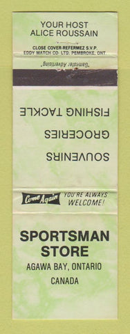Matchbook Cover - Sportsman Store Agawa Bay ON WORN