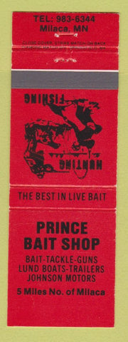 Matchbook Cover - Prince Bait Shop Milaca MN sporting goods