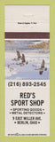 Matchbook Cover - Red's Sport Shop Sporting Goods Metal Detectors Berlin OH