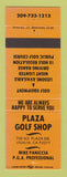 Matchbook Cover - Plaza Golf Shop Visalia CA WEAR
