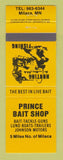Matchbook Cover - Prince Bait Shop Milaca MN sporting goods
