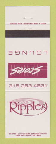 Matchbook Cover - Ripples Scores Lounge Holiday Inn Auburn NY