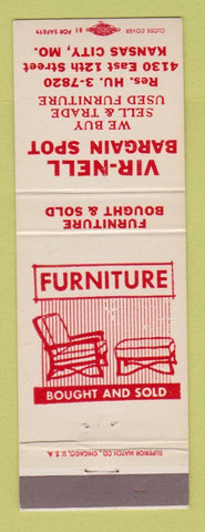 Matchbook Cover - Vir Nell Bargain Spot Furniture Kansas City MO