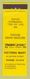 Matchbook Cover - Victoria Mart Books Funirture New Zealand