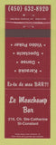 Matchbook Cover - Le Monchamp Bar St Constant QC karaoke