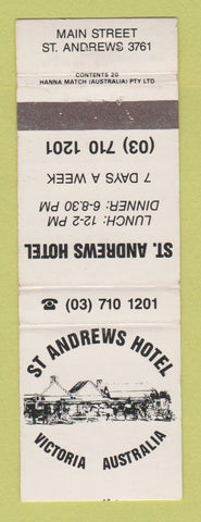 Matchbook Cover - St Andrews Hotel Victoria Australia