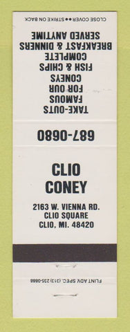 Matchbook Cover - Clio Coney Restaurant Clio MI