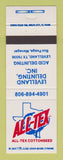 Matchbook Cover - All Tex Cotton Seed Levelland TX Delinting