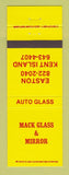 Matchbook Cover - Mack Glass Mirror Auto Glass Easton Kent Island MD