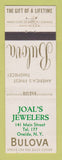 Matchbook Cover - Bulova Watches Joal's Jewelry Oneida NY