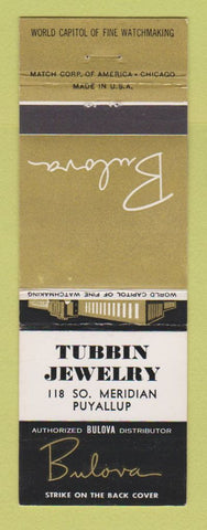 Matchbook Cover - Bulova Watches Tubbin Jewelry Puyallup WA