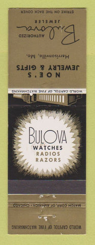 Matchbook Cover - Bulova Watches Noe's Jewelry Harrisonville MO