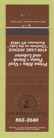 Matchbook Cover - Tony's Bootlegger Rochester NY restaurant
