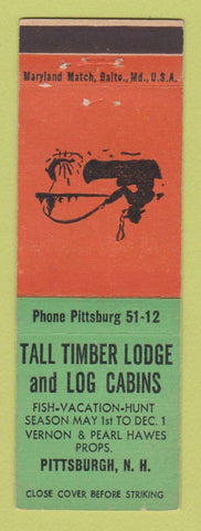 Matchbook Cover - Tall Timber Lodge and Log Cabins Pittsburgh PA