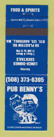 Matchbook Cover - Pub Benny's Restaurant Haverhill MA