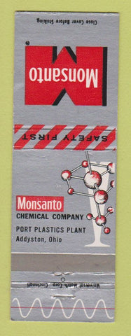 Matchbook Cover - Monsanto Chemical Company Port Plastics Plant Addyston OH