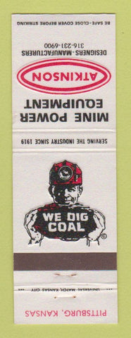 Matchbook Cover - Atkinson Mine Power Equipment Pittsburg KS