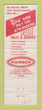 Matchbook Cover - Atkinson Mine Power Equipment Pittsburg KS