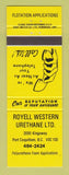 Matchbook Cover - Royell Western Urethane Port Coquitlam BC